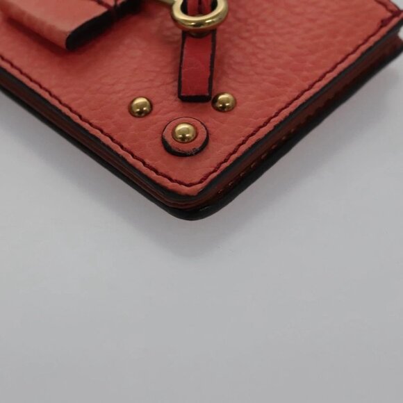 Chloe Card Case Leather Pink Auth 102045V - Picture 4 of 16